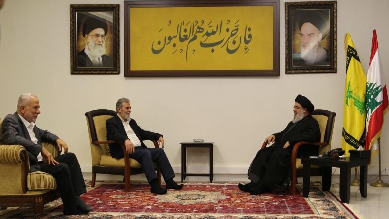 نصر الله استقبل النخالة واستعرضا آخر التطورات في فلسطين ولبنان والمنطقة