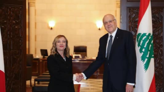 ميقاتي استقبل ميلوني: على إسرائيل الالتزام بالـ1701