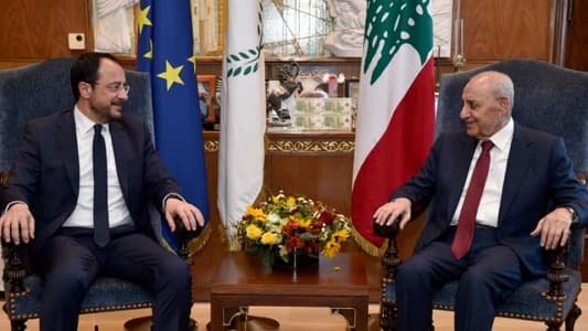 بري بعد لقائه الرئيس القبرصي: المباحثات كانت جيدة جداً