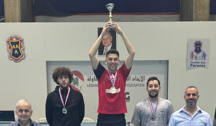 غالب فحص بطل كأس لبنان في كرة الطاولة