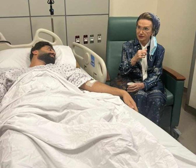 السيدة بري زارت مستشفى الزهراء للإطمئنان على نجل بسام طليس بعد تعرضه لحادث سير