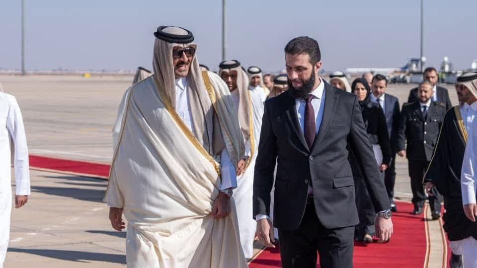 أمير دولة قطر يصل سوريا