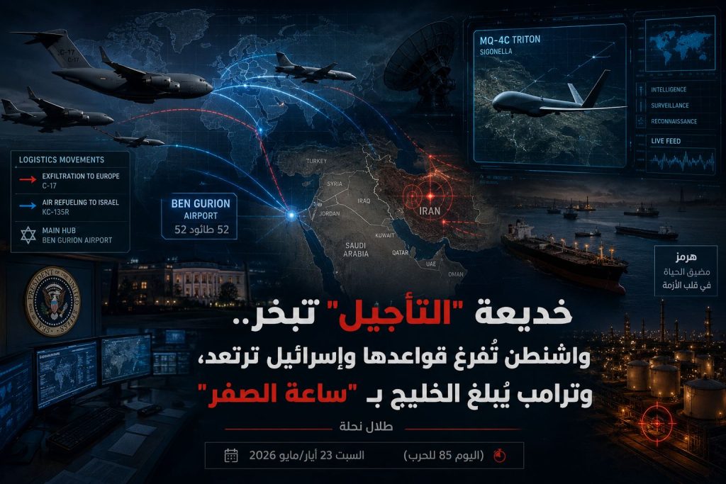 واشنطن تُفرغ قواعدها وإسرائيل ترتعد، وترامب يُبلغ الخليج بـ “ساعة الصفر” — طلال نحلة