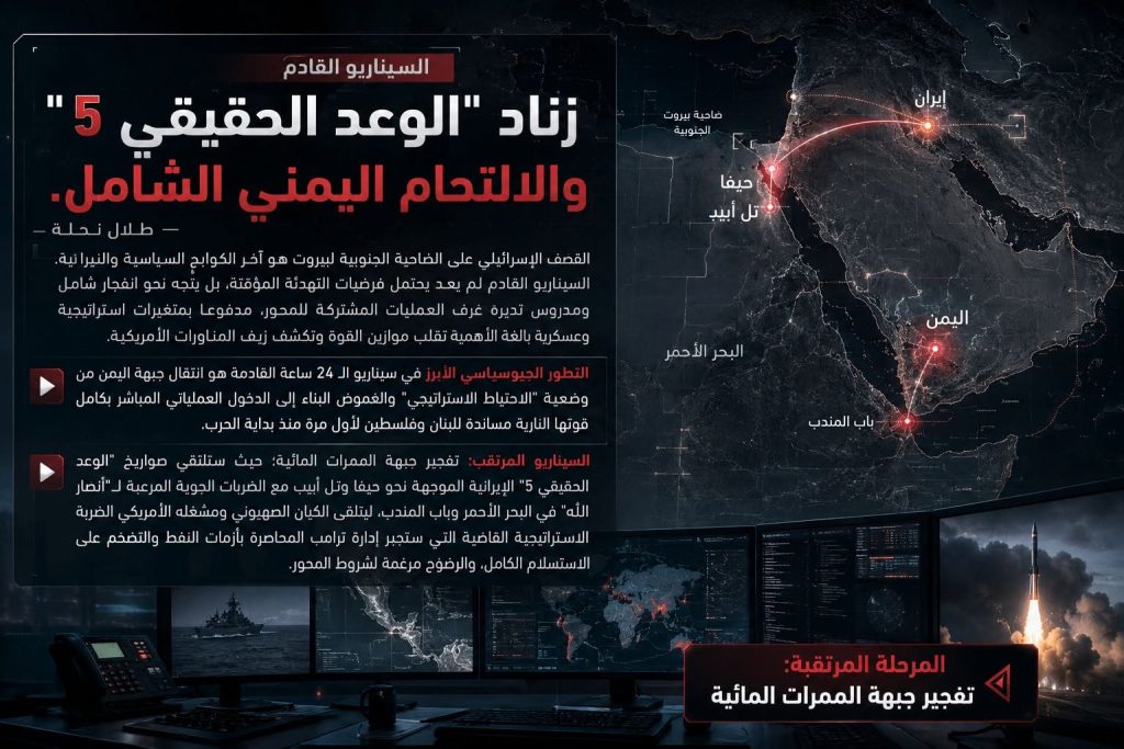 السيناريو القادم – زناد “الوعد الصادق 5” والالتحام اليمني الشامل. — طلال نحلة