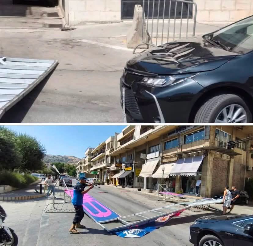 بعد أقل من ساعة… حادث ثانٍ على بولفار زحلة: سقوط قوس نصر على سيارة وتسجيل أضرار مادية